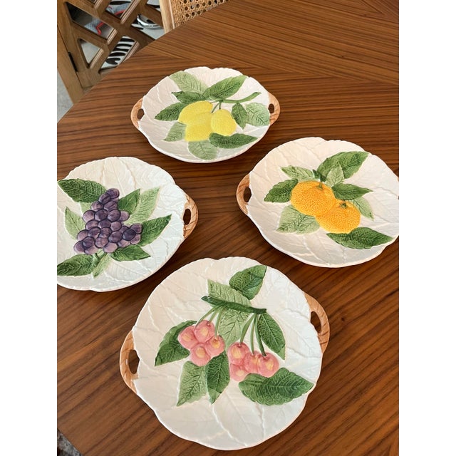 Mediterranean 1970s Majolica Fruit Du Jour Plates-Set of 4 For Sale - Image 3 of 9