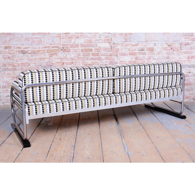 Bauhaus Sofa in Chrome-Plated Steel by Robert Slezák, Czech, 1930s For Sale - Image 10 of 18