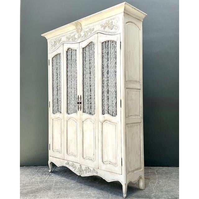 Cream Vintage Habersham Louis XV Bibliotheque For Sale - Image 8 of 13