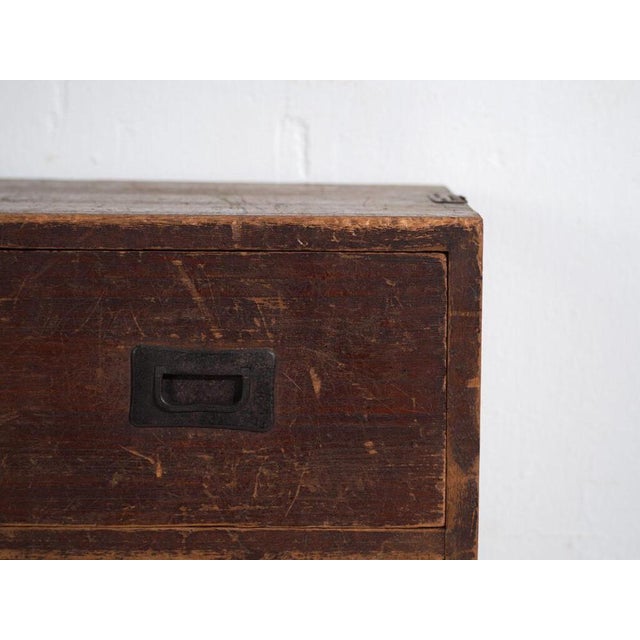 Brown Antique Japanese Tansu Chest of Drawers For Sale - Image 8 of 12