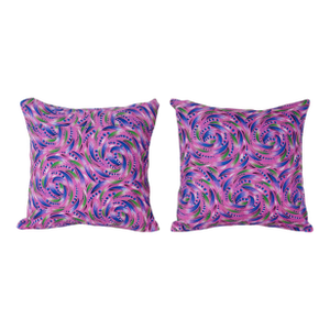 Pink Uzbek Roller Printed Pillow Cover - A Pair