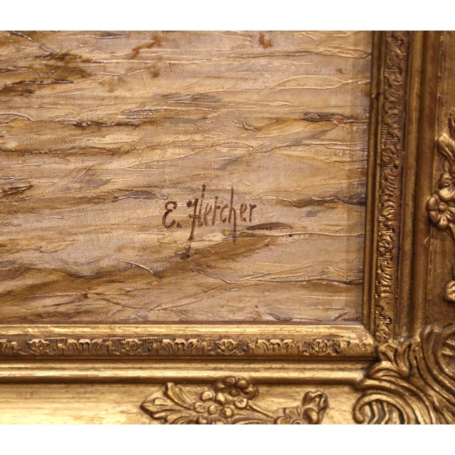 English Late 19th Century English Thames Marine Oil Painting by Edward Fletcher For Sale - Image 3 of 11