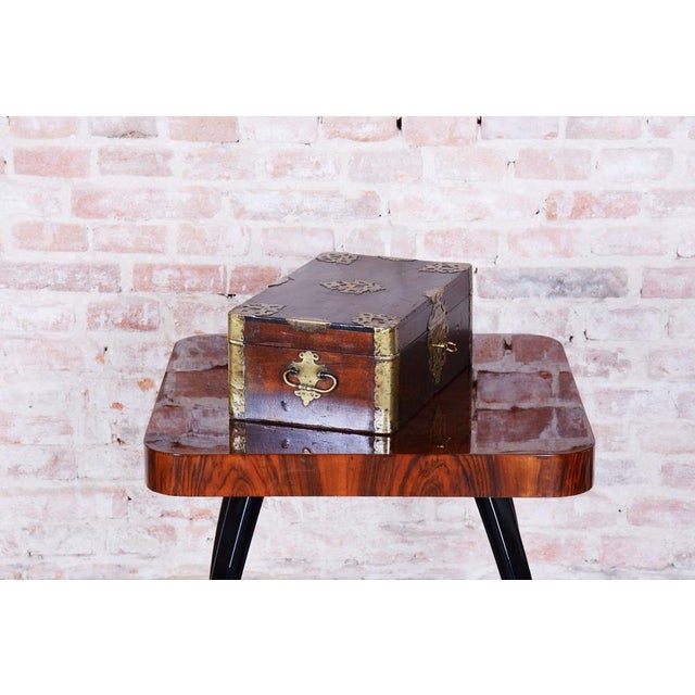 Czech Baroque Chest in Walnut and Brass, 1830s For Sale - Image 10 of 18