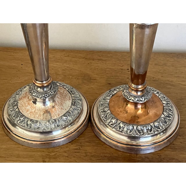 Early 19th Century George IV Silverplate & Copper Candlesticks, C. 1814 For Sale - Image 5 of 7