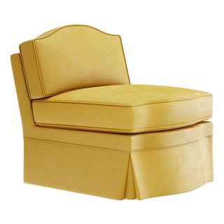 Daffodil Velvet Felix Slipper Chair by Ceraudo For Sale
