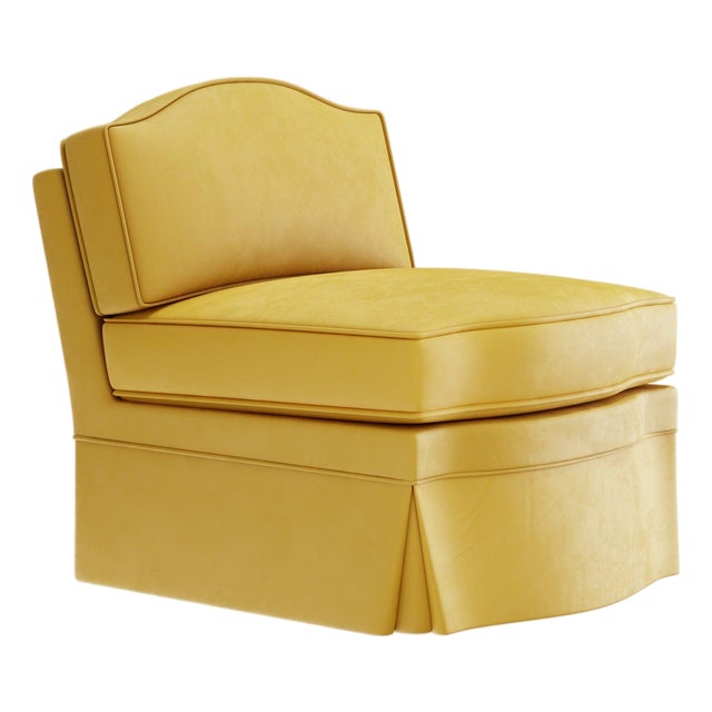 Daffodil Velvet Felix Slipper Chair by Ceraudo For Sale