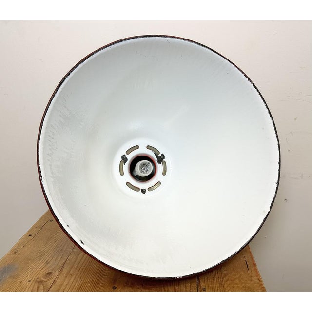 Large Industrial Red Painted Factory Lamp from Elektrosvit, 1960s For Sale - Image 15 of 16
