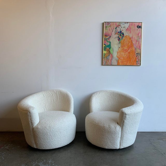 1970s Swivel Chairs In Sherpa Chairish