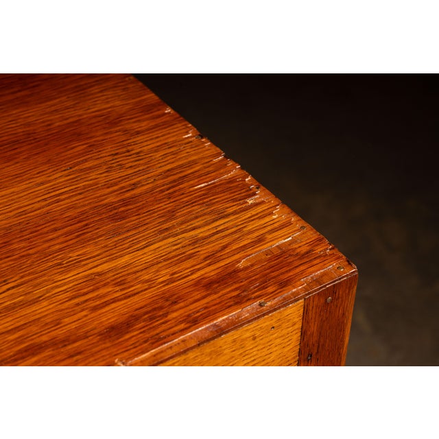 Copper Antique Oak 48-Drawer Index Cabinet For Sale - Image 8 of 12