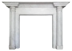 Architectural George III Fireplace Mantel in Carrara Marble