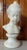 Antique carved marble bust of a serene young girl mounted on a marble base. Great quality and condition, realistic with...