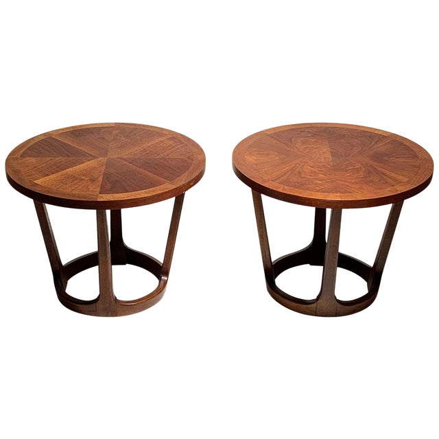 Pair of Vintage Lane Round Drum End Table 99722 / Rhythm Collection