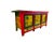 Late 19th Century Hand Painted Converted Desk Red Gansu Sideboard Cabinet Grain Bin For Sale - Image 4 of 12