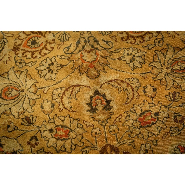 1900s Beige Classic Khorasan Designs Antique Knotted Wool Persian Mashad Rug For Sale - Image 4 of 9