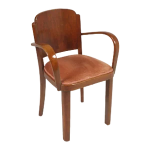 Set of Italian Walnut & Velvet Bridge Chairs by Gaetano Borsani, 1930s