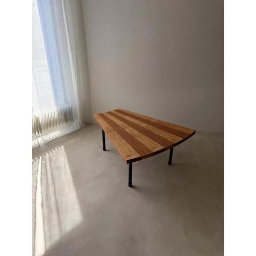 Fan-Shaped Coffee Table with Inlaid Wood, 1950s For Sale - Image 6 of 17