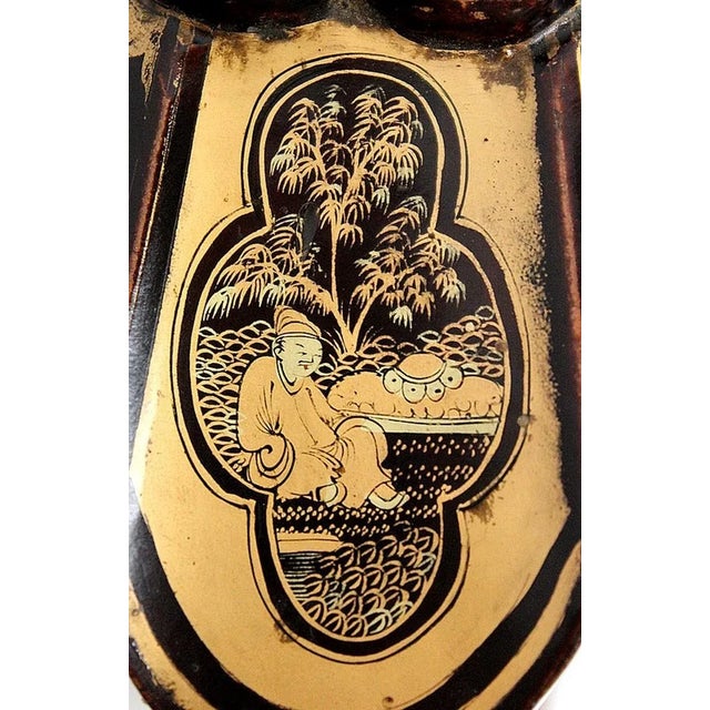 Large Napoleon III Japonaiserie Wooden Box Painted Black, Mid-19th Century For Sale - Image 10 of 18