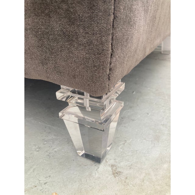 Charles Hollis Jones Lucite and Mohair Sofa For Sale - Image 9 of 13