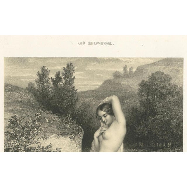 Charpentier, Les Sylphides Nude, Study of Nature, 1840, Lithograph For Sale - Image 3 of 10