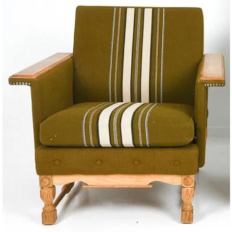 Danish Mid Century Modern Lounge Chair W Straight Paddle Arms For Sale - Image 9 of 9