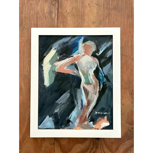 Wood Vintage Abstract Figurative Painting For Sale - Image 7 of 14