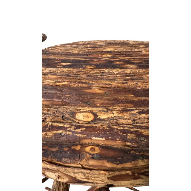 Late 20th Century 2 Heart-Shaped Adirondack Bentwood End Tables For Sale - Image 10 of 11