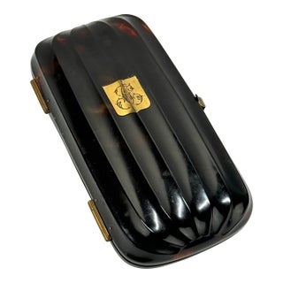 Fine Georgian Tortoiseshell Cigar Case With Gilt Monogram, 19th Century For Sale