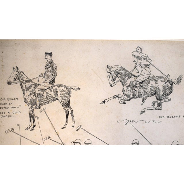 Traditional A Polo Cartoon 1895 Pen & Ink by Alfred Chantrey Corbould (1852-1920) For Sale - Image 3 of 6
