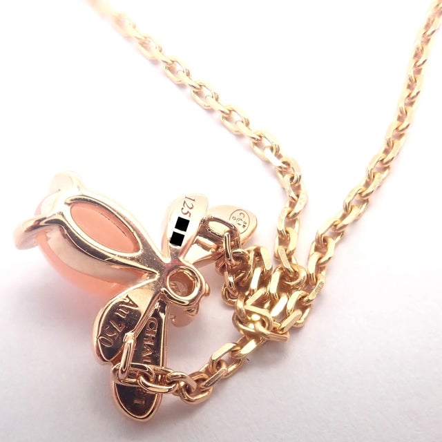 2010s Chaumet Rose Gold Attrape-Moi Diamond Pink Opal Necklace For Sale - Image 5 of 13