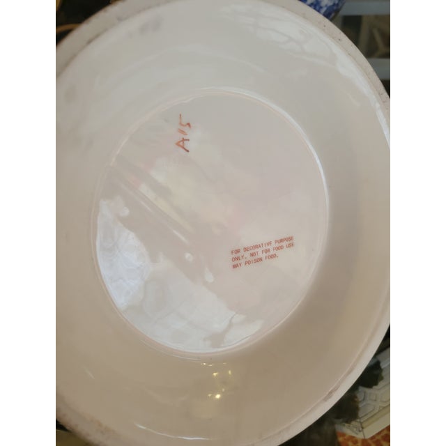 Black Vintage Black Gold Brass Inlay Royal Doulton Style Ceramic Bowl 4 Bottle Wine Holder For Sale - Image 8 of 10