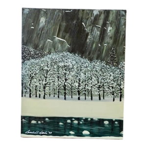 Nature Landscape Painting - Original Acrylic Art by Randell Seals 16x20 Inches, Scenic Decor Forest Wall Art 1998