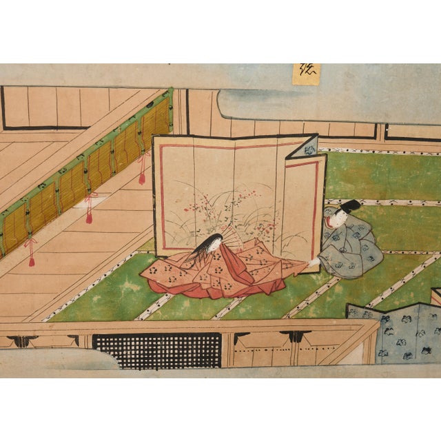 Fifty-Four Scenes from The Tale of Genji Six Panel Screens - a Pair For Sale - Image 17 of 18