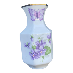 Vintage “Wild Violets” by Aynsley Fine English Bone China Bud Vase
