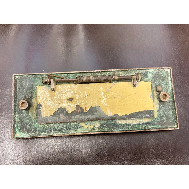 19th Century English Brass Letter Slot With Door Knocker Handle For Sale - Image 4 of 5