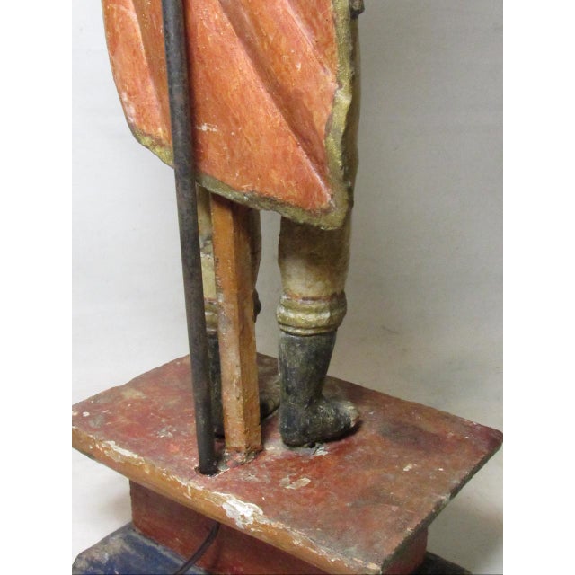 18th/19th Century Spanish Colonial Santo Figure Lamp For Sale - Image 13 of 18