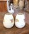 White Pair of Mid-Century French Hand-Painted Ceramic Floral Vases For Sale - Image 8 of 9