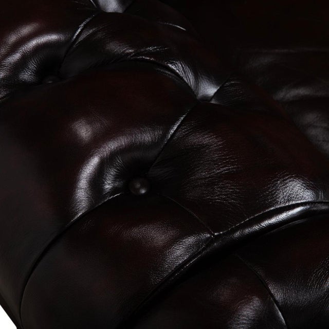 Brown Vintage Chesterfield Leather Reddish Brown Chestnut Corner Sofa For Sale - Image 8 of 15