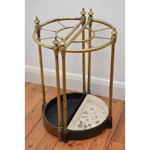 English Antique Umbrella Stands in Brass, 1870s, Set of 2 For Sale - Image 4 of 11