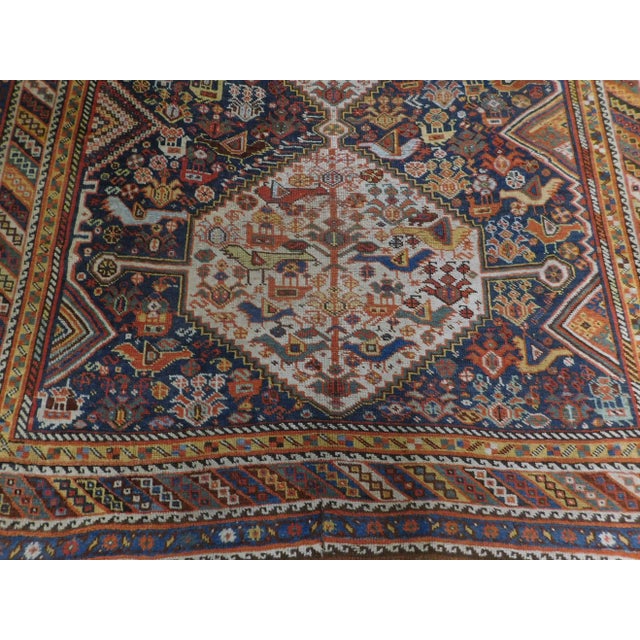 Persian Antique Handmade Persian Nomadic Rug 5'6"x 9'3" For Sale - Image 3 of 13