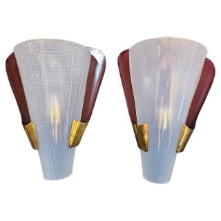 Mid-Century Modern Brass Sconces from Stilnovo, 1950s, Set of 2 For Sale