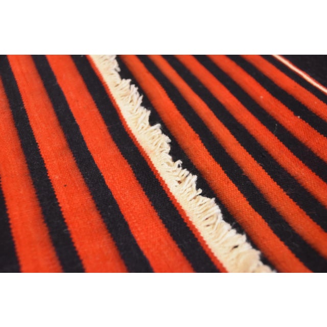 Indian Red, White, and Blue Mehrab Rug, 1970s For Sale - Image 14 of 16