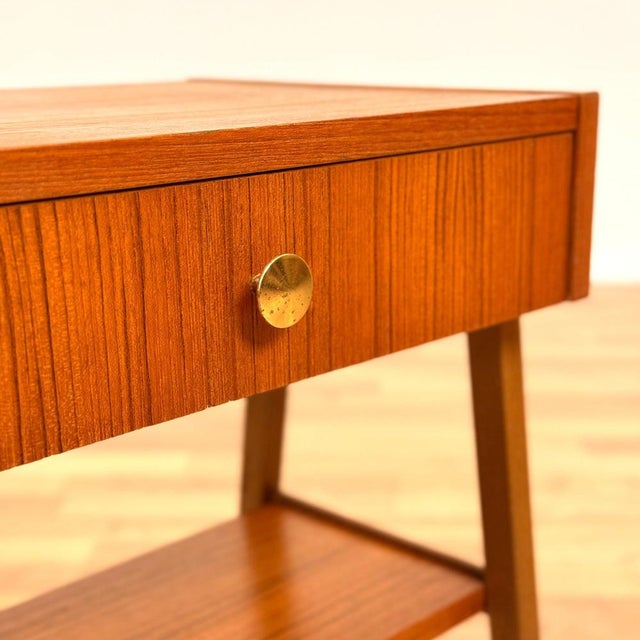 Brown Side Table in Teak, Sweden, 1950s-1960s For Sale - Image 8 of 9