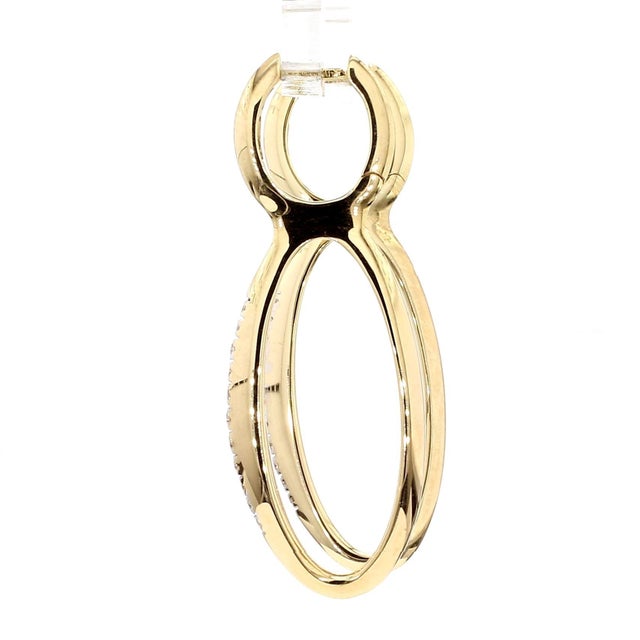 Gold 14k Gold Open Twisted Drop Earrings With Diamond Pave - Made in Italy, Pair For Sale - Image 8 of 11