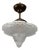 Art Deco French Frosted White Glass and Brass Ceiling Light, 1930s For Sale