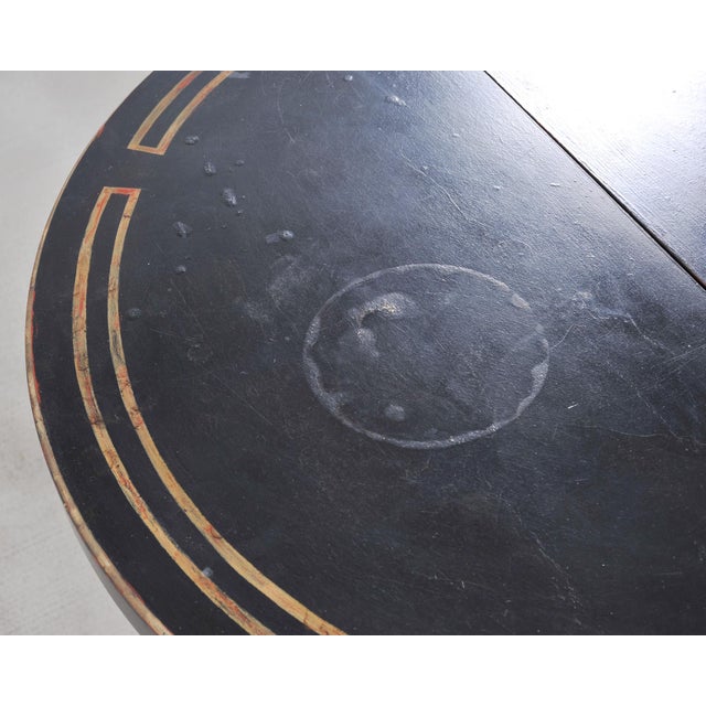 Pair of Regency Style Chinoiserie Decorated Demilune Consoles For Sale - Image 18 of 18