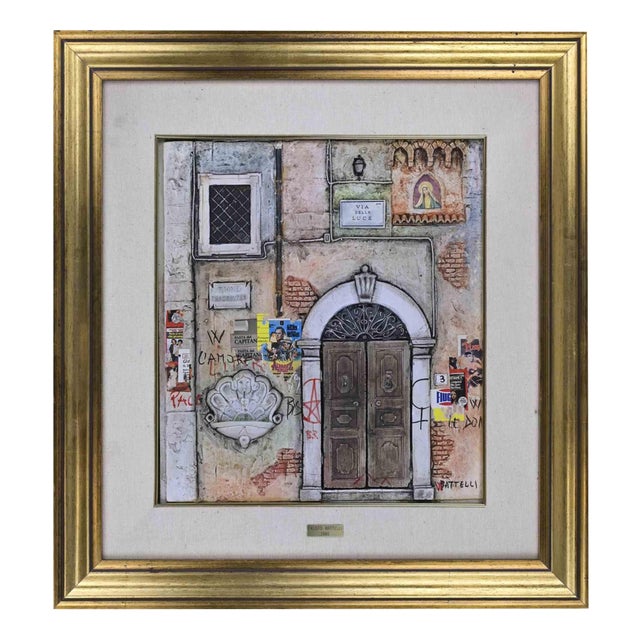 Fausto Battelli, A House in Via Della Luce (Rome), Mixed Media, 1986 For Sale