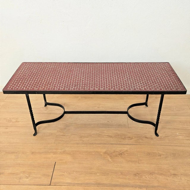 1960s Vintage Ceramic and Iron Living Room Table, 1960s For Sale - Image 5 of 7
