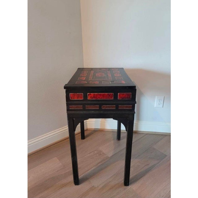 17th/18th Century Antwerp Ebonized Wood Faux Red Tortoiseshell Standing Box Silverware Chest For Sale - Image 10 of 18