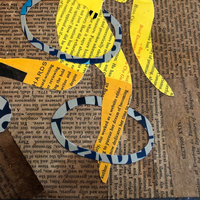 Contemporary Contemporary Original Wayne Cunningham Abstract “Running Man “ Collage Signed For Sale - Image 3 of 7