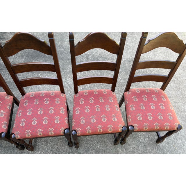 French Country Ladder Back Dining Chairs - Set of 6 For Sale - Image 12 of 12